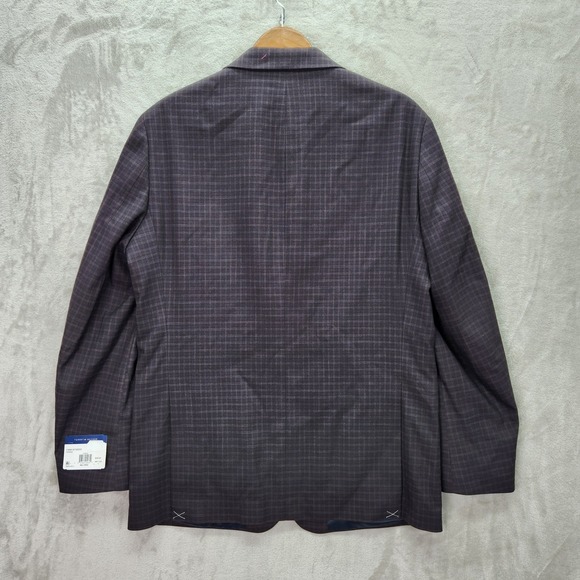 Tommy Hilfiger Conrad Sport Coat Mens 38S 38 Short Purple Plaid TH Flex Office - Picture 3 of 12